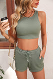 Solid Color Outfits Lounge Two Pieces Set