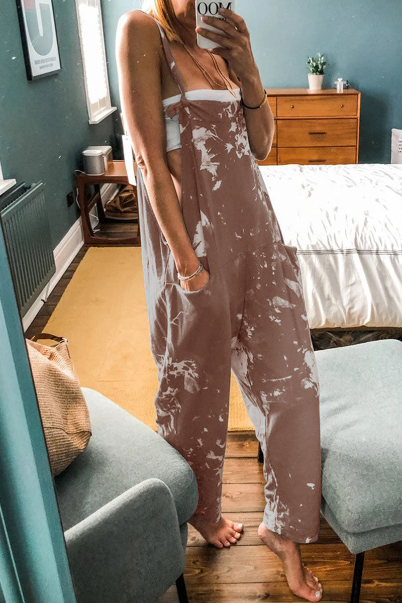 Tie Dye Loose Dungarees - Fashionpara