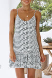 Fashion Street Print Split Joint V Neck Princess Dresses