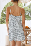 Fashion Street Print Split Joint V Neck Princess Dresses
