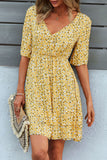 Fashion Street Print Split Joint V Neck A Line Dresses(4 colors)