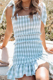 Fashion Street Plaid Split Joint Spaghetti Strap Princess Dresses