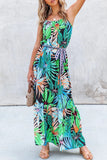 Fashion Bohemian Print Split Joint Spaghetti Strap A Line Dresses