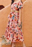 Fashion Street Print Split Joint Off the Shoulder A Line Dresses