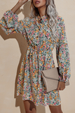 Fashion Elegant Floral Frenulum V Neck Dresses