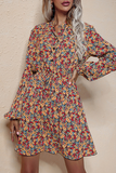 Fashion Elegant Floral Frenulum V Neck Dresses
