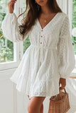 Fashion Street Solid V Neck Princess Dresses