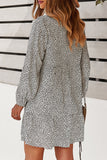 Fashion Street Print Split Joint V Neck A Line Dresses