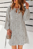 Fashion Street Print Split Joint V Neck A Line Dresses