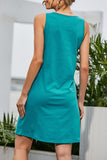 Fashion Casual Solid Split Joint O Neck A Line Dresses