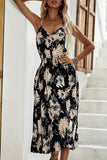 Fashion Street Print Patchwork V Neck A Line Dresses