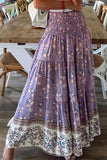 Floral Print Elastic Maxi Skirts