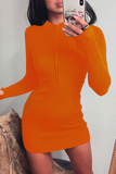 Fashion Street Solid Split Joint Zipper Collar Pencil Skirt Dresses（10 colors）
