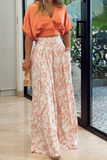 Bat V Crop Blouse Wied Leg Pants Set