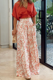 Bat V Crop Blouse Wied Leg Pants Set