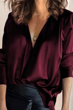 Satin Collared Drape Blouse