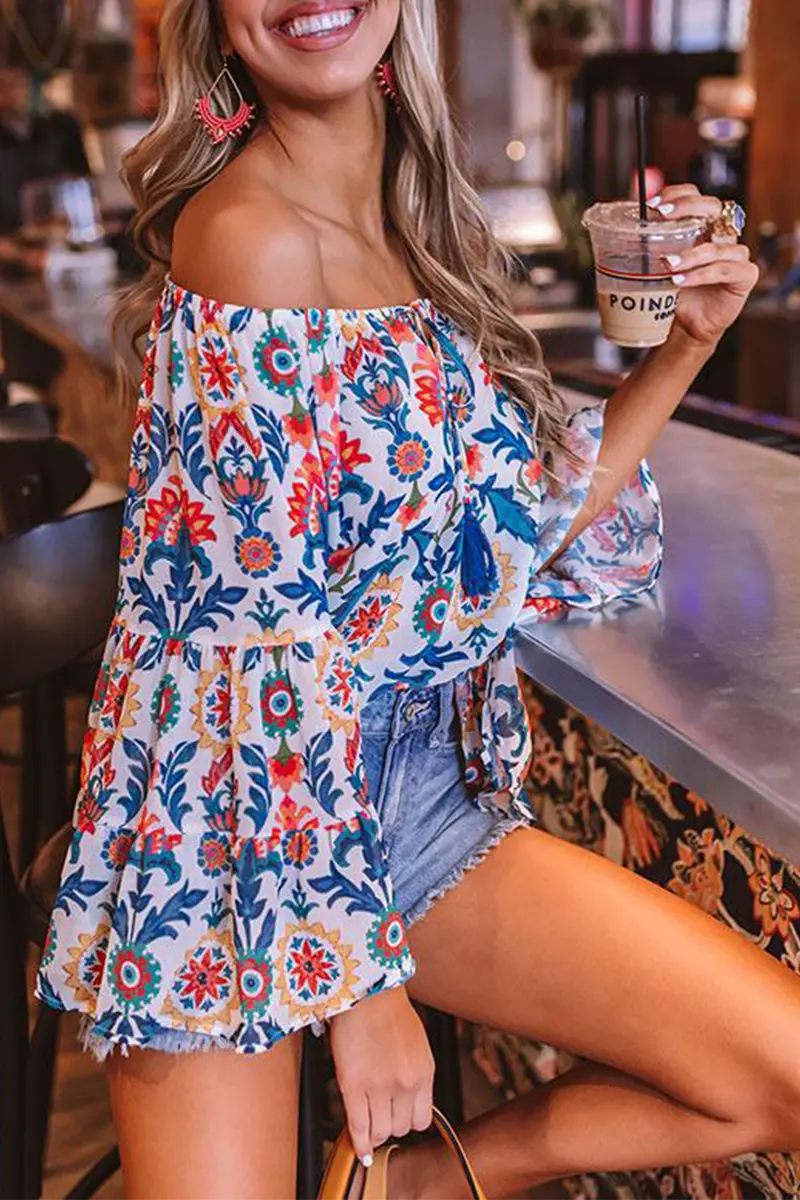 Say Hello Off Shoulder Floral Blouse - Fashionpara