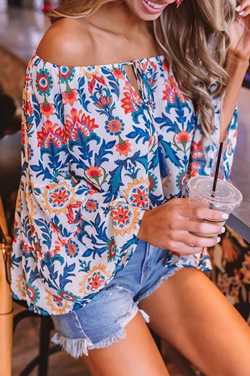 Say Hello Off Shoulder Floral Blouse - Fashionpara