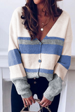 Shan Color Block Button Sweater