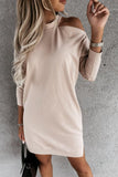 Cut Out Shoulder Loose T Shirt Dress