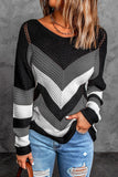 Casual Sweet Geometric Patchwork O Neck Sweaters(7 Colors)