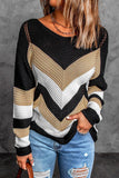 Casual Sweet Geometric Patchwork O Neck Sweaters(7 Colors)