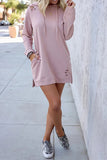 Work Elegant Ripped Hooded Collar Long Sleeve Tops