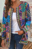 Print Printing O Neck Outerwear(3 Colors)