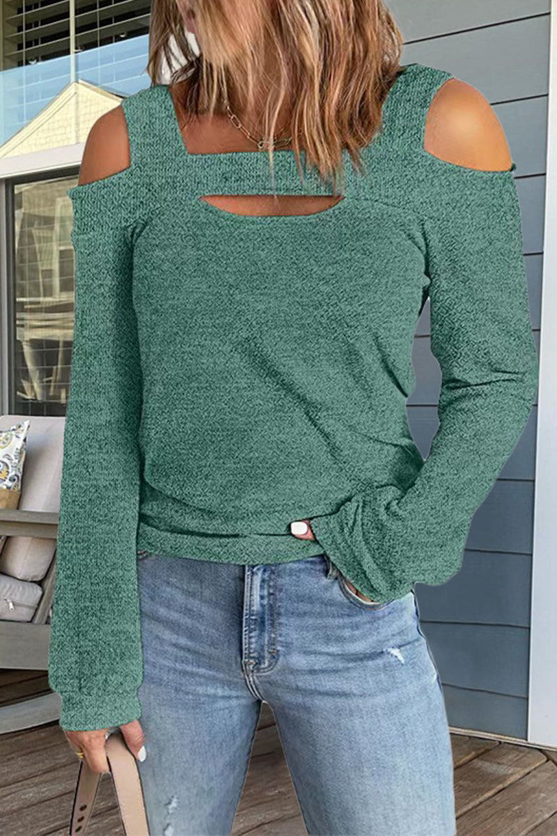Casual Street Solid Color Square Collar Tops(7 Colors) - Fashionpara