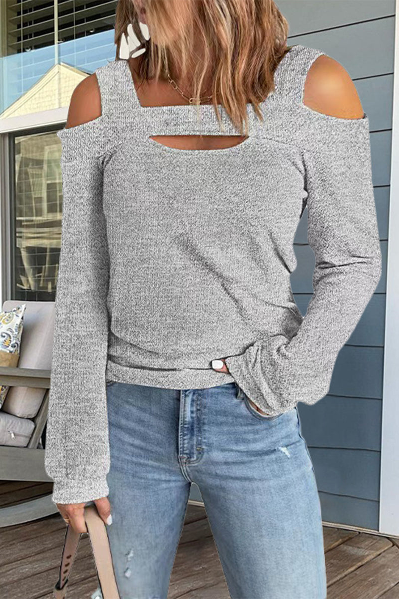Casual Street Solid Color Square Collar Tops(7 Colors) - Fashionpara