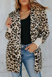 Street Leopard Printing Hooded Collar Outerwear