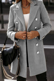 Work Street Solid Buttons Turn-back Collar Outerwear(4 Colors)
