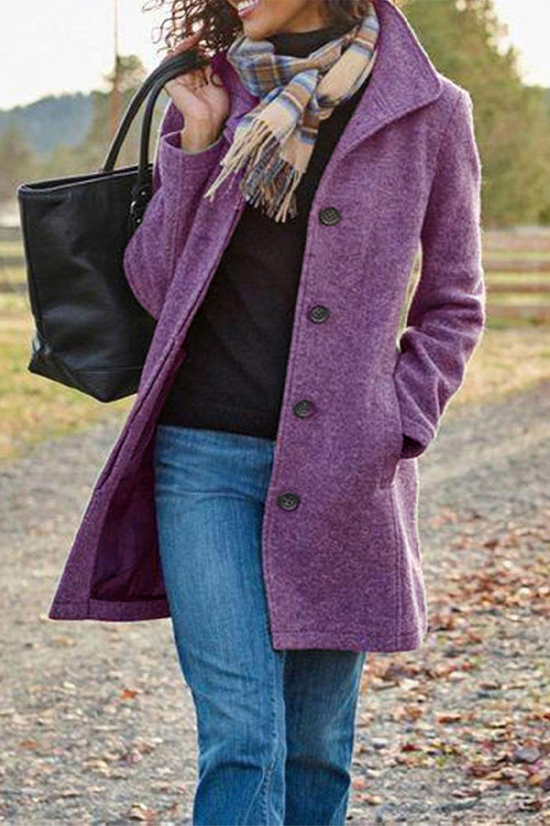 Casual Solid Patchwork Turn-back Collar Outerwear(4 Colors) - Fashionpara