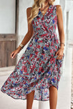 Dot Print Sleeveless V Neck Casual Dress