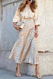Satin Polka Dots Print Skirt - Fashiondia