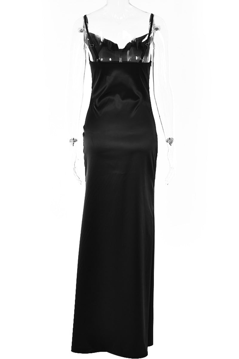 Sexy Simplicity Solid Slit U Neck Irregular Dress Dresses - Fashionpara