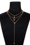 Metal Detail Layered Gold Pendant Necklace