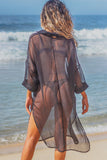 V Neck Solid Color Swimwear Cover Up
