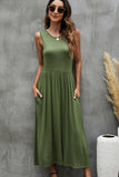 Fashion Solid Color Sleeveless Casual Dress