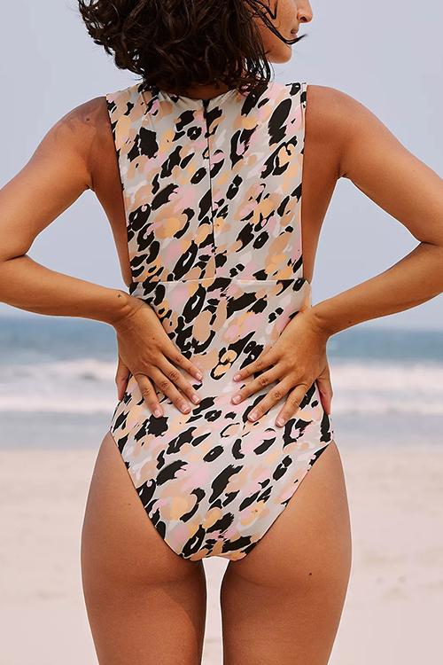 Animal Floral Print One Piece
