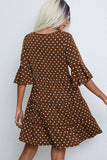 Ruffle Hem Polka Dot Print Mini Dress