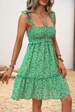 Floral Print Halter Neck Mini Dress