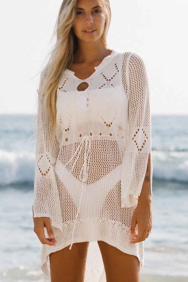 Hollow Flared sleeves Swimwear Cover Up