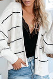 Striped Loose White Cardigan (4 Colors)