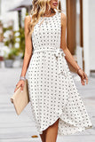 Jacquard Round Neck Sleeveless Casual Dress