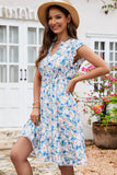 Floral Print Ruffle Hem Mini Dress