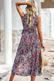 Dot Print Sleeveless V Neck Casual Dress