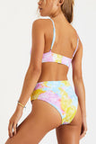 Colorful Tie Dye High Waist Triangle Two Pieces Swimsuit