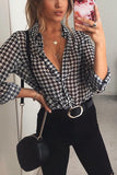 Houndstooth Long Sleeve Button Shirt