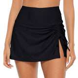 High Waist Drawstring Side Swim Skirt (with shorts)